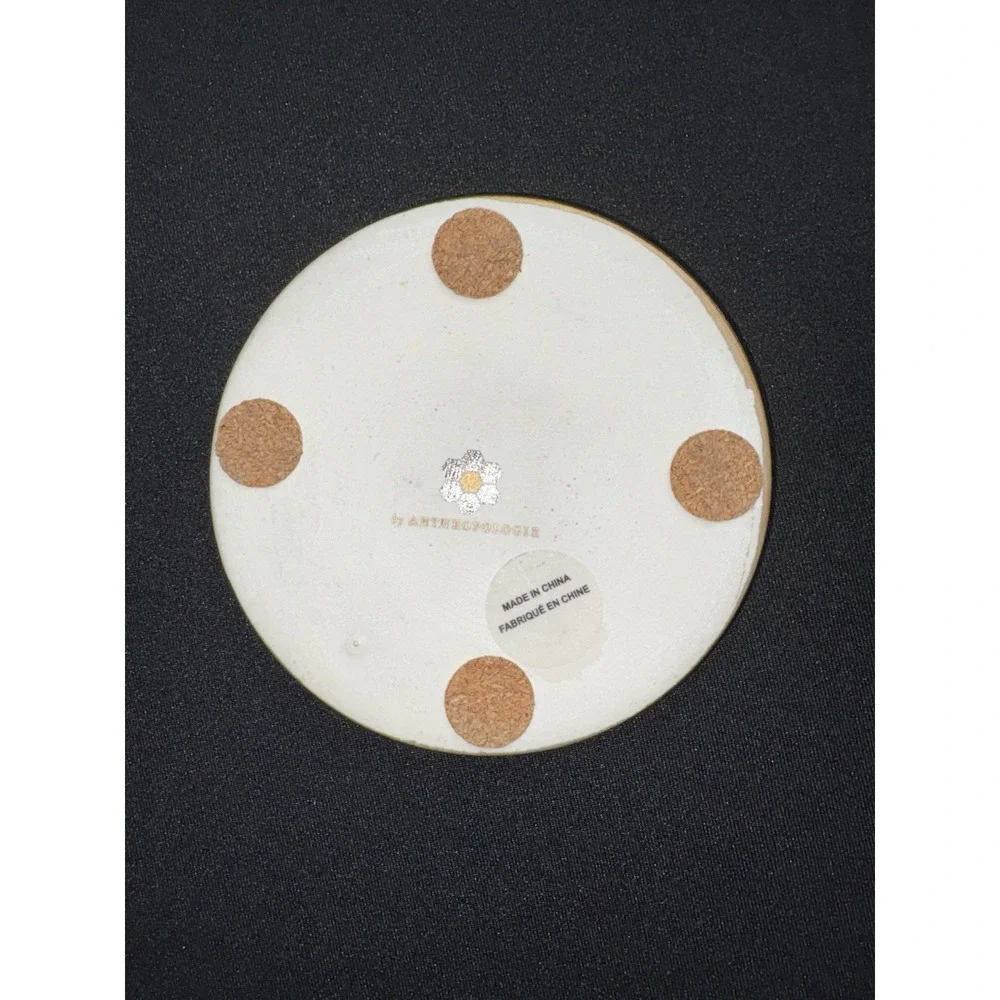 Anthropologie Bistro Garden Butterfly Tile Coaster Pink Green Green Gold‎